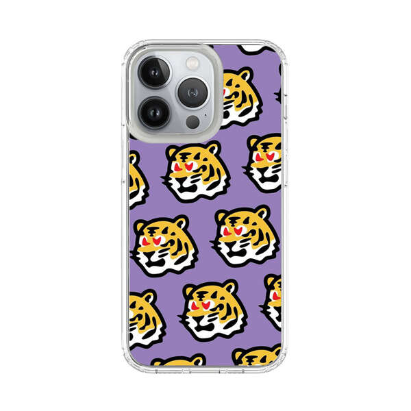 Cute Tiger with Heart Eyes Pattern iPhone 13 Pro Case