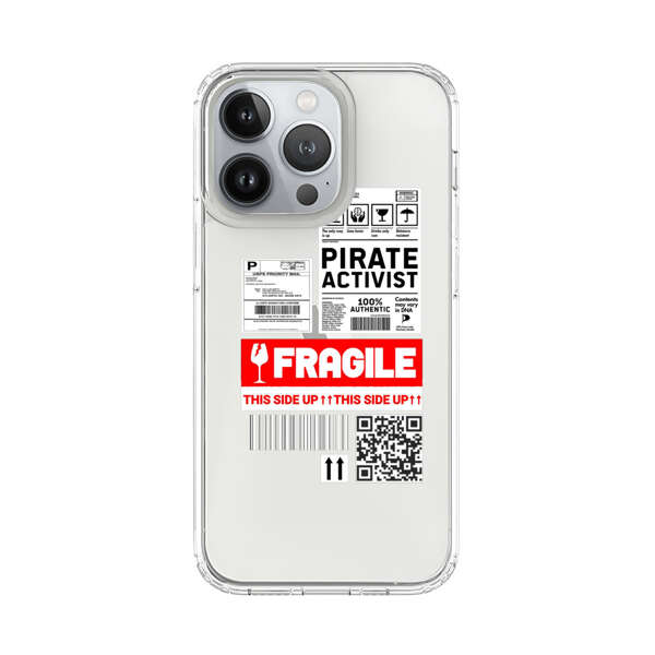 Pirate Activist Fragile Shipping Label iPhone 13 Pro Case