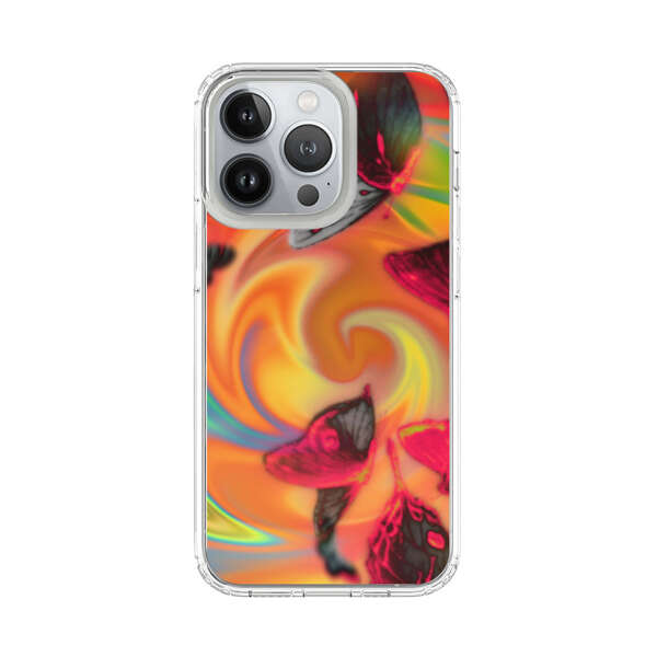 Psychedelic Butterflies Swirl iPhone 13 Pro Case