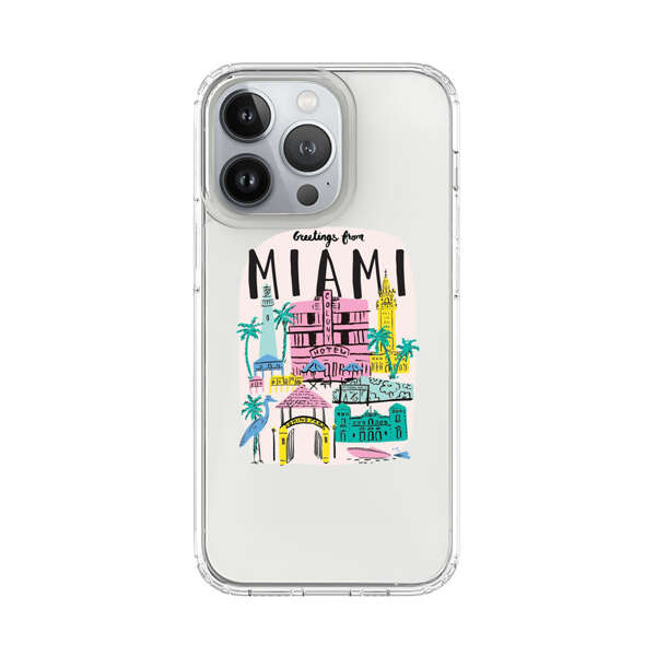 Vibrant Miami Cityscape Illustration iPhone 13 Pro Case