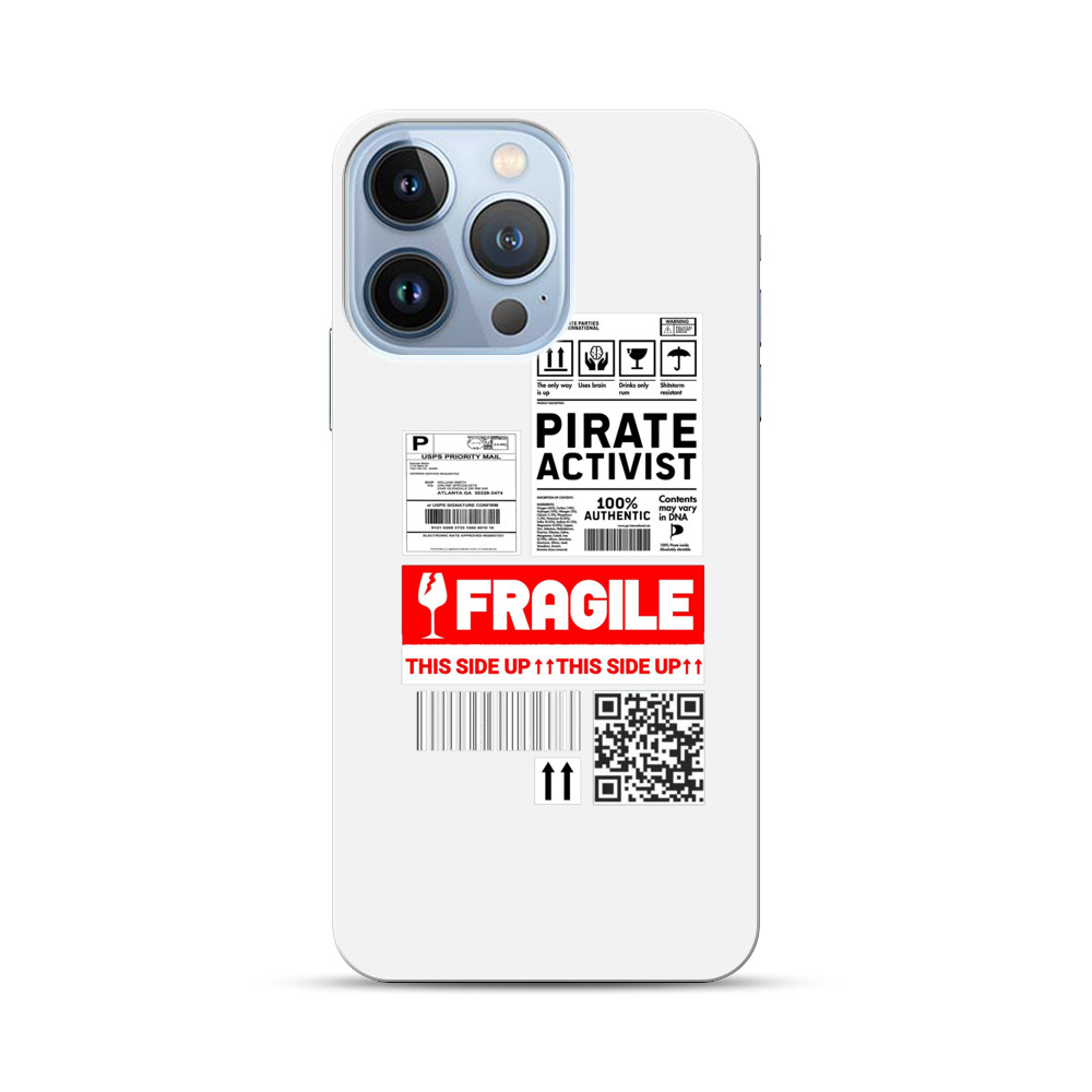 Pirate Activist Fragile Shipping Label iPhone 13 Pro Hard Case