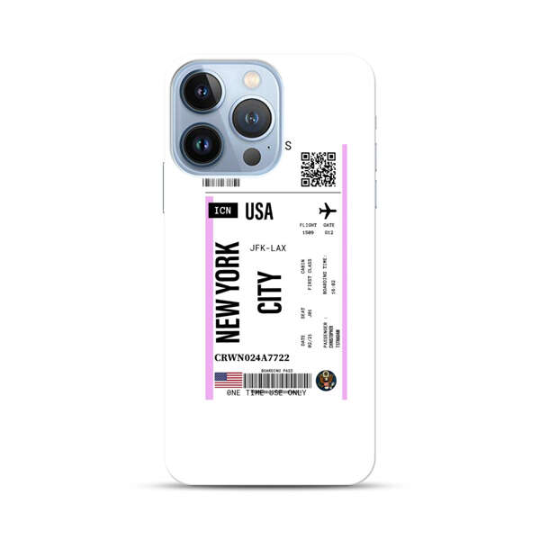 Boarding Pass New York City Flight Ticket iPhone 13 Pro Hard Case