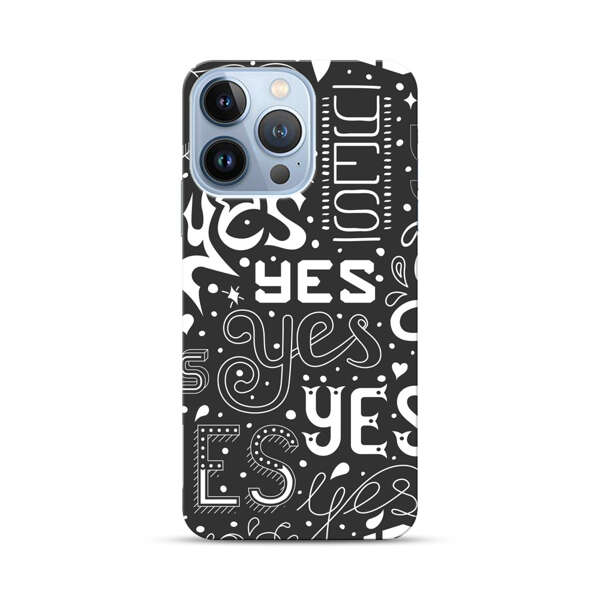 Bold Playful Typography Yes Pattern iPhone 13 Pro Hard Case