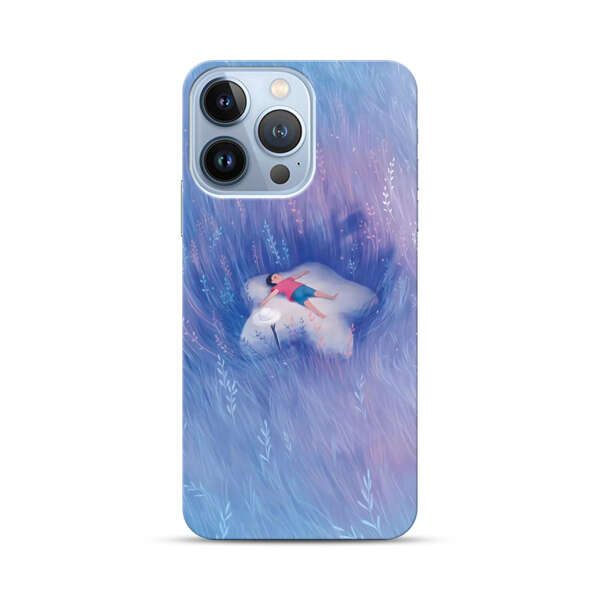 Child Relaxing in Dreamy Field iPhone 13 Pro Hard Case