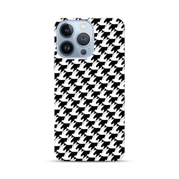 Classic Black and White Houndstooth Pattern iPhone 13 Pro Hard Case