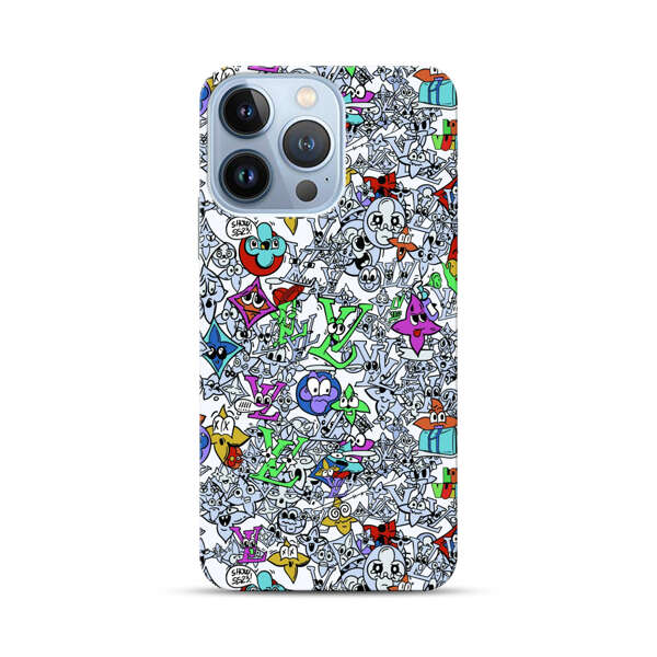 Colorful Cartoon Graffiti Pattern iPhone 13 Pro Hard Case