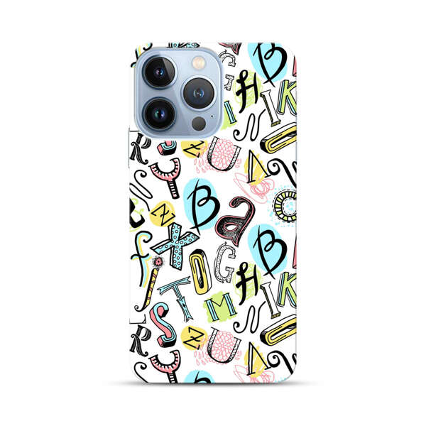 Colorful Scattered Alphabet Letters Pattern iPhone 13 Pro Hard Case