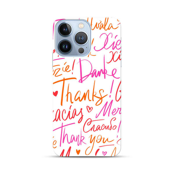 Colorful Thank You Multilingual Pattern iPhone 13 Pro Hard Case