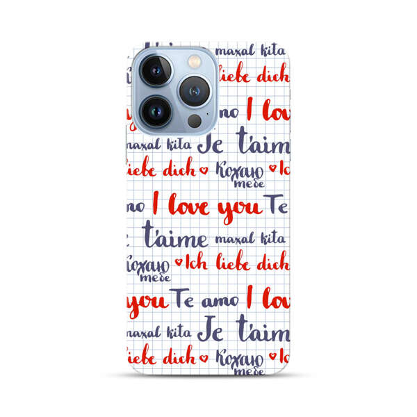 Love Message Multilingual Pattern iPhone 13 Pro Hard Case