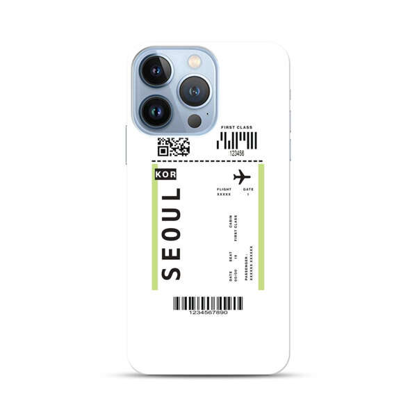Minimalist Seoul Boarding Pass iPhone 13 Pro Hard Case