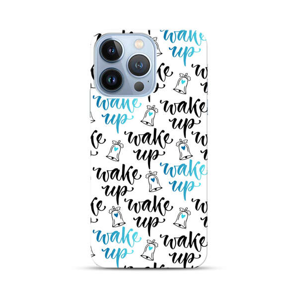 Motivational wake up call lettering pattern iPhone 13 Pro Hard Case