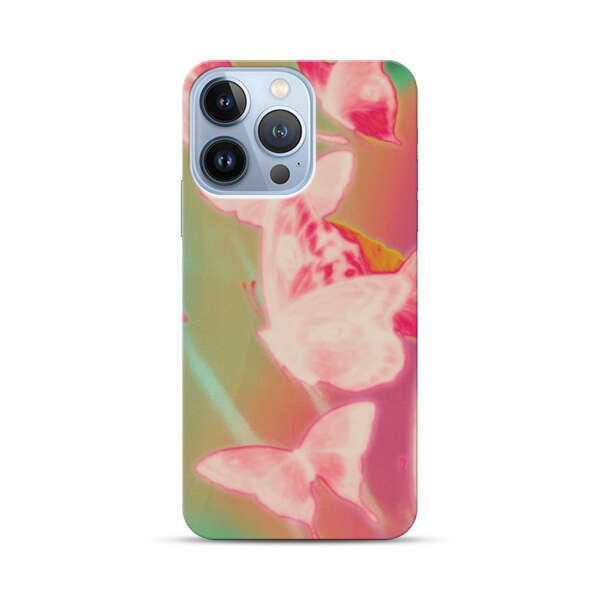 Pink Butterflies Dreamy Colorful Background iPhone 13 Pro Hard Case