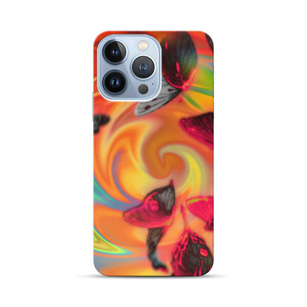 Psychedelic Butterflies Swirl iPhone 13 Pro Hard Case