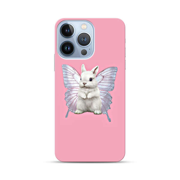 White Bunny with Butterfly Wings iPhone 13 Pro Hard Case