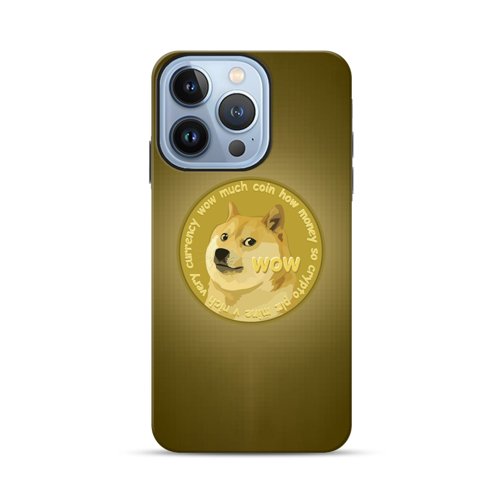 Golden Dogecoin Coin iPhone 13 Pro Impact Case