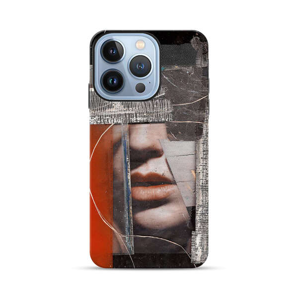 Abstract Collage Close Up Face iPhone 13 Pro Impact Case