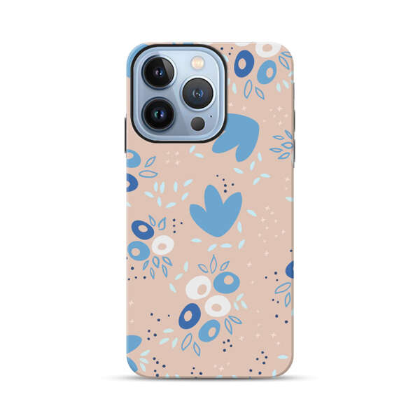 Blue Floral Pattern iPhone 13 Pro Impact Case