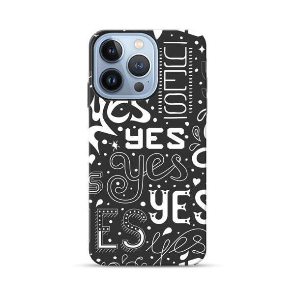 Bold Playful Typography Yes Pattern iPhone 13 Pro Impact Case