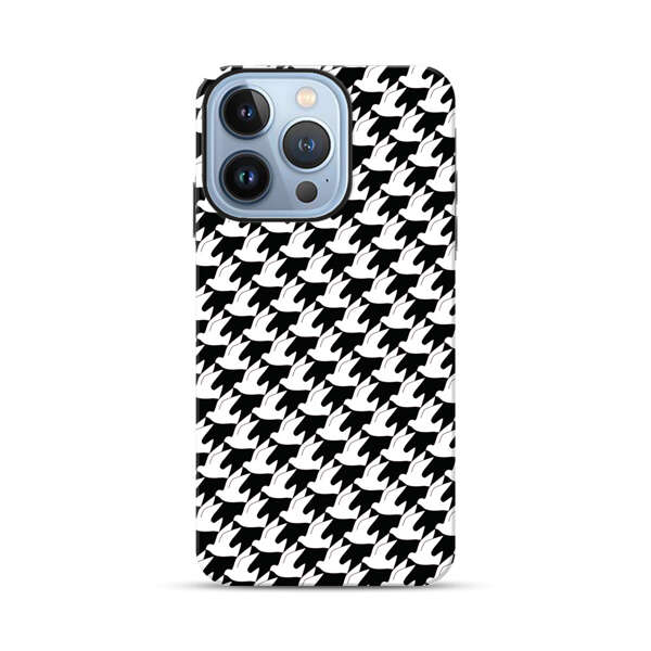 Classic Black and White Houndstooth Pattern iPhone 13 Pro Impact Case