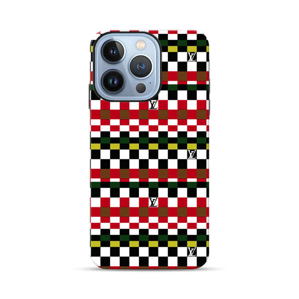 Colorful Checkerboard Stripes Pattern iPhone 13 Pro Impact Case