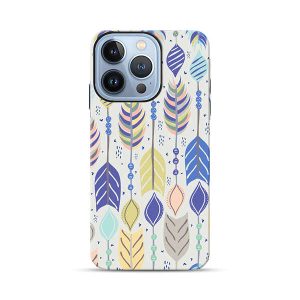 Colorful Feathers Pattern Pastel iPhone 13 Pro Impact Case