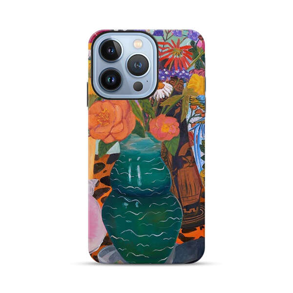 Colorful Still Life with Flower Vases and Shell iPhone 13 Pro Impact Case