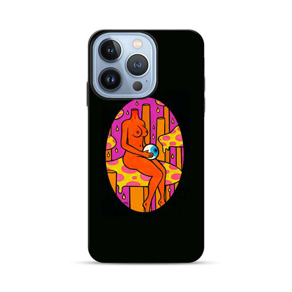 Faceless Nude Figure Holding Sphere Abstract Art iPhone 13 Pro Impact Case