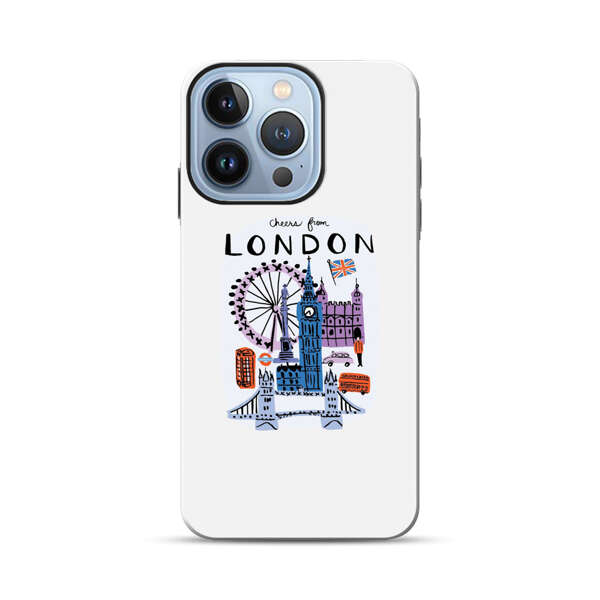 London Iconic Landmarks Illustration iPhone 13 Pro Impact Case