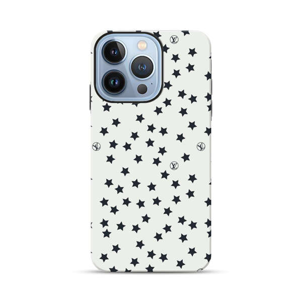 Minimalist Black Stars Pattern iPhone 13 Pro Impact Case
