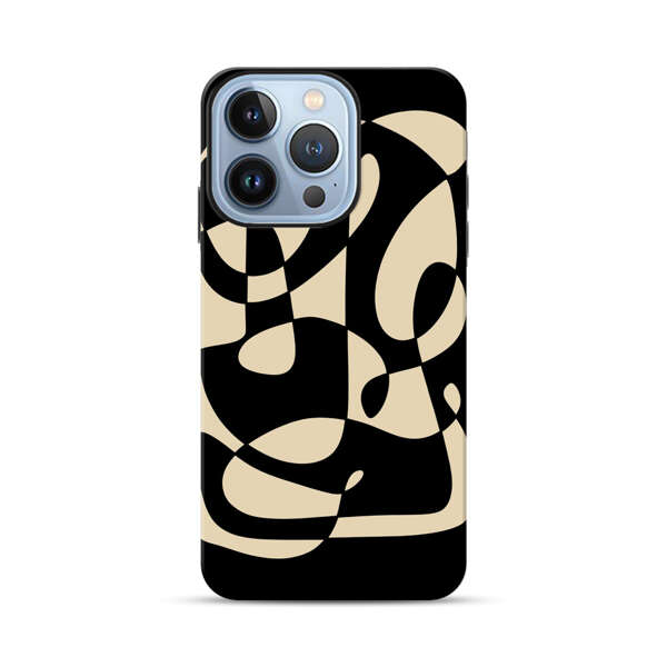 Modern Abstract Beige and Black Geometry iPhone 13 Pro Impact Case