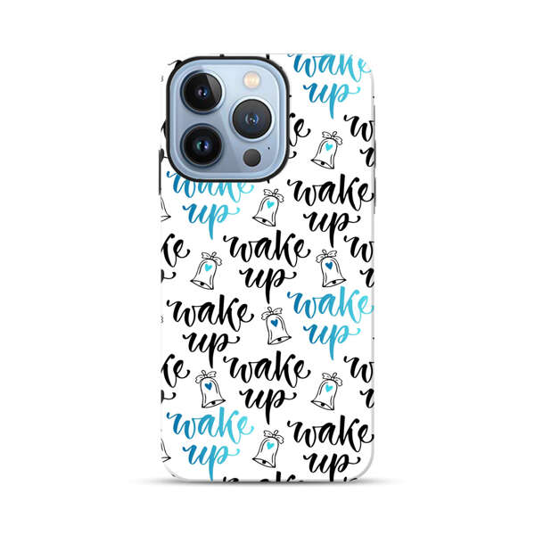 Motivational wake up call lettering pattern iPhone 13 Pro Impact Case