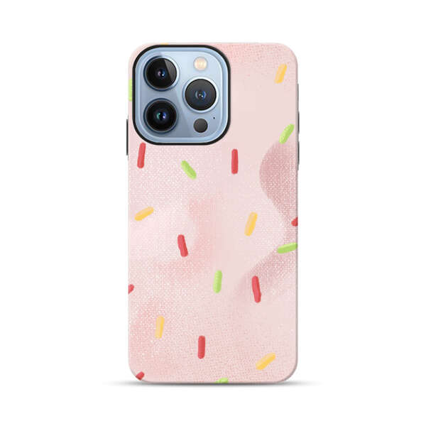Pastel Pink Sprinkles Pattern iPhone 13 Pro Impact Case