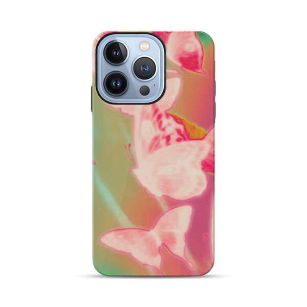 Pink Butterflies Dreamy Colorful Background iPhone 13 Pro Impact Case