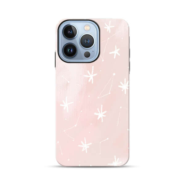 Pink Stars and Constellation Pattern iPhone 13 Pro Impact Case
