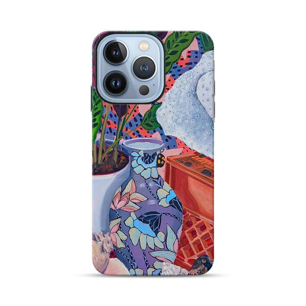 Vibrant Still Life with Plants and Vase iPhone 13 Pro Impact Case