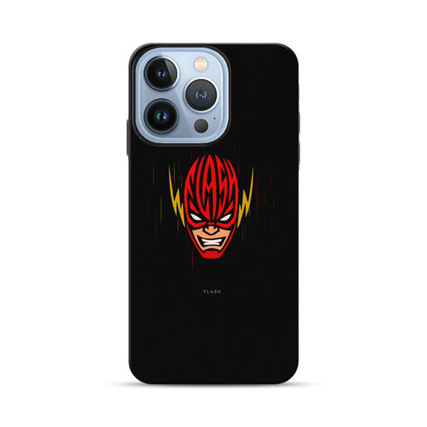 Vibrant Superhero Face with Lightning Bolts iPhone 13 Pro Impact Case
