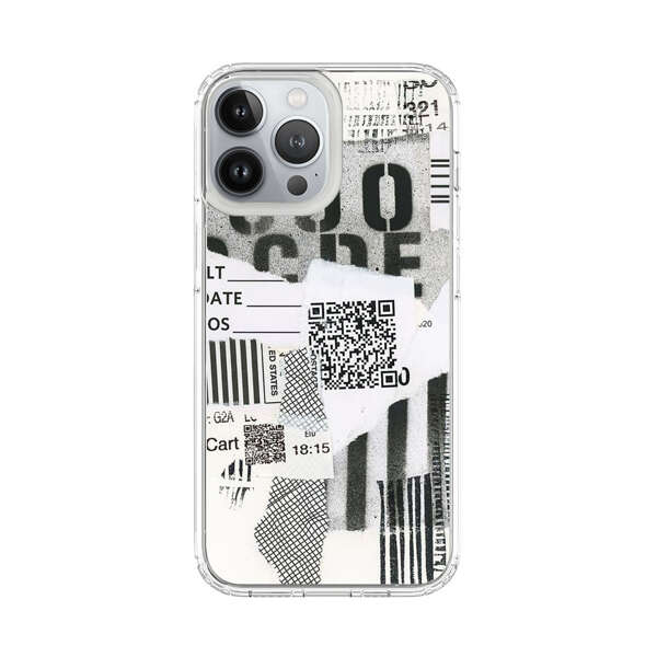 Abstract Collage Torn Paper Barcodes iPhone 13 Pro Max Case