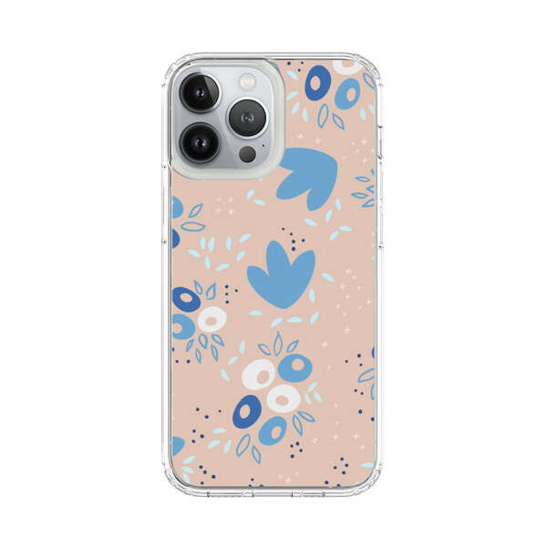 Blue Floral Pattern iPhone 13 Pro Max Case