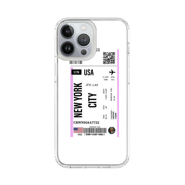 Boarding Pass New York City Flight Ticket iPhone 13 Pro Max Case