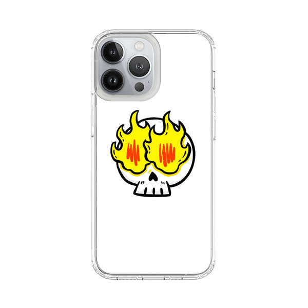 Cartoon Skull with Flames iPhone 13 Pro Max Case