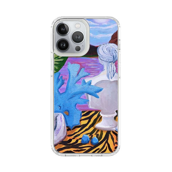 Classical Statues and Tropical Plants by the Ocean iPhone 13 Pro Max Case