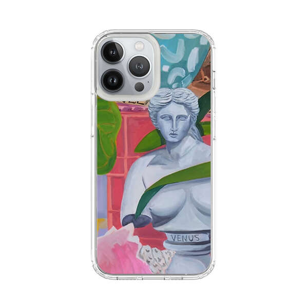 Classical Venus Bust with Green Leaves and Vibrant Vases iPhone 13 Pro Max Case