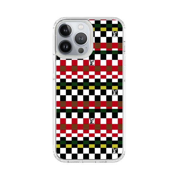 Colorful Checkerboard Stripes Pattern iPhone 13 Pro Max Case