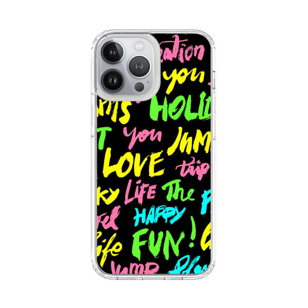 Colorful Positive Motivational Words Pattern iPhone 13 Pro Max Case