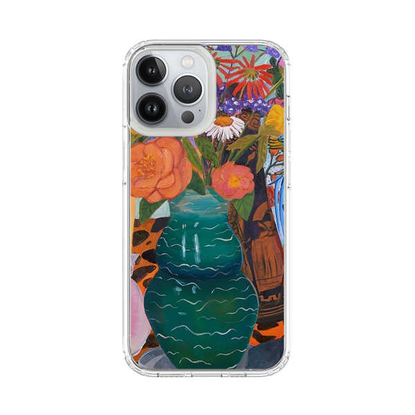 Colorful Still Life with Flower Vases and Shell iPhone 13 Pro Max Case