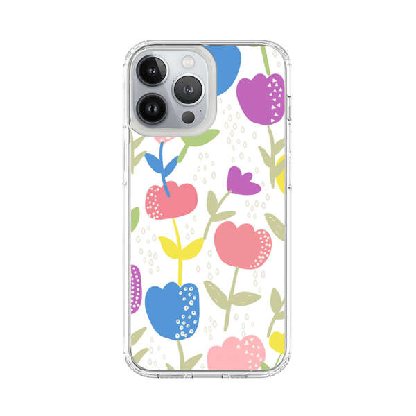 Colorful Tulip Floral Pattern iPhone 13 Pro Max Case