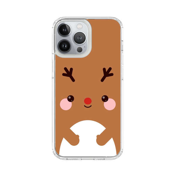 Cute Minimalist Reindeer Cartoon iPhone 13 Pro Max Case