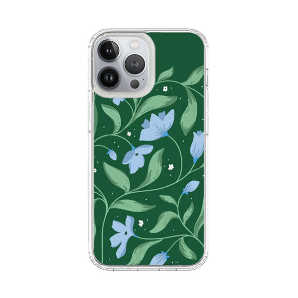 Delicate Blue Floral Illustration iPhone 13 Pro Max Case