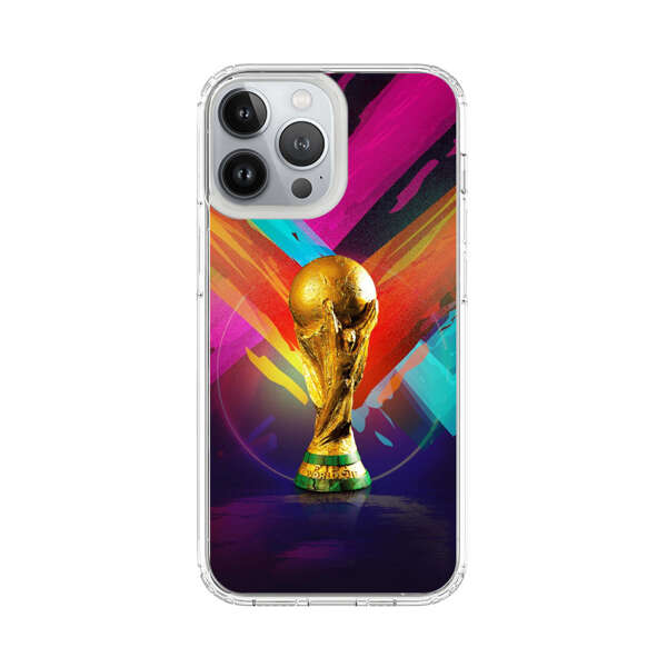 Golden Soccer Trophy with Colorful Abstract Background iPhone 13 Pro Max Case