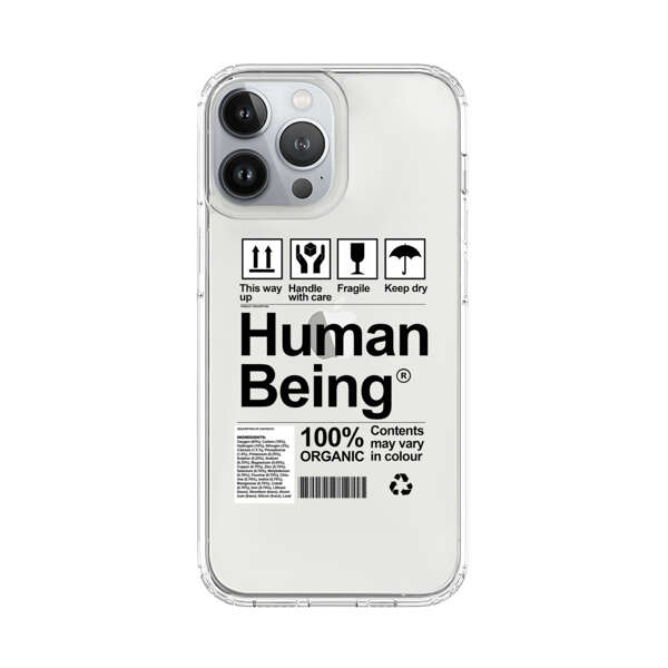 Human Being Fragile Label Design iPhone 13 Pro Max Case